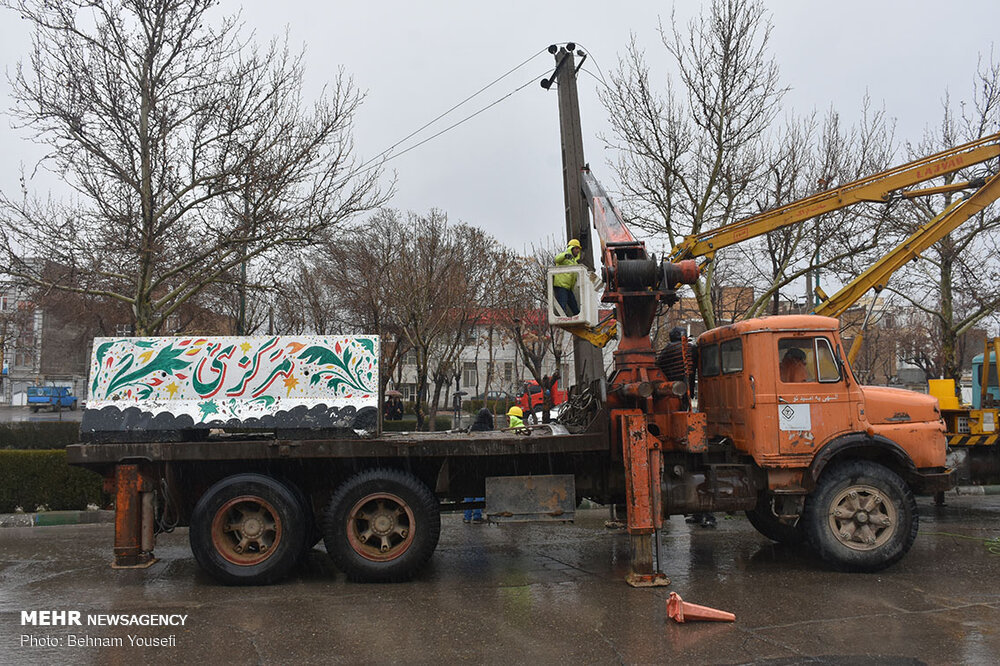 تخریب بخشی از دیواره رودخانه شهر اراک