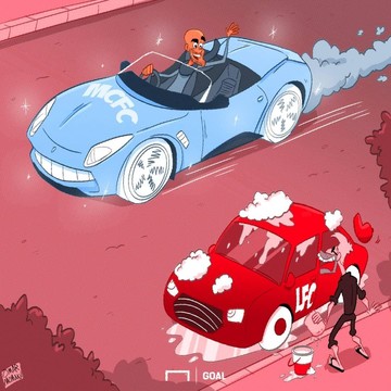 تفاوت جالب لیورپول و منچسترسیتی در یک نما! 