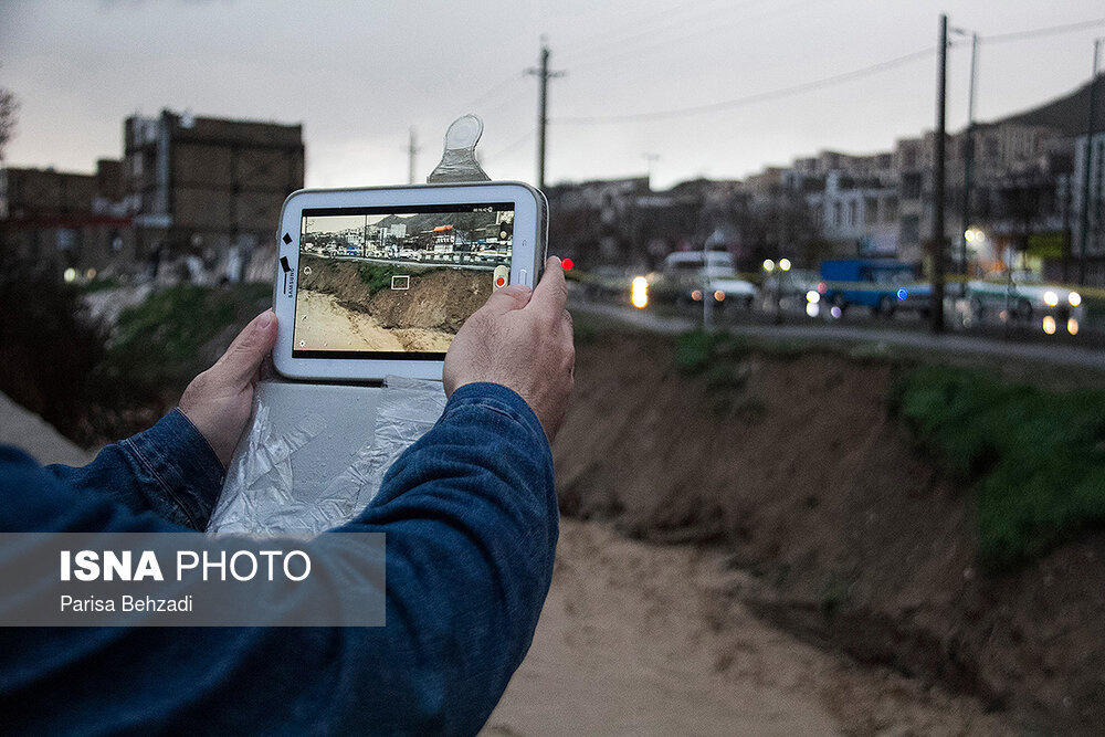 تماشای طغیان رود در اراک
