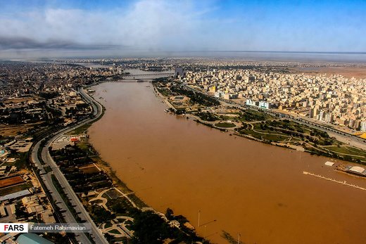 تصاویر هوایی از مناطق سیل‌زده  اهواز