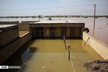 سیل در روستای سید عباس شوش