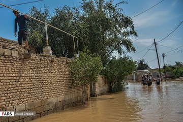 سیل در روستای سید عباس شوش
