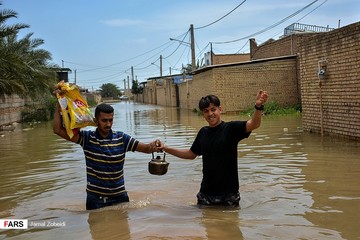 سیل در روستای سید عباس شوش