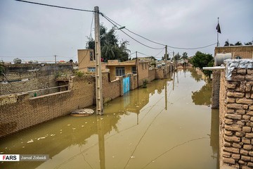 سیل در روستای سید عباس شوش