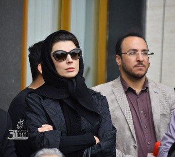لیلا حاتمی در مراسم وداع با جمشید مشایخی