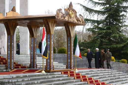 استقبال رسمی رئیس‌جمهوری ایران از نخست‌وزیر عراق