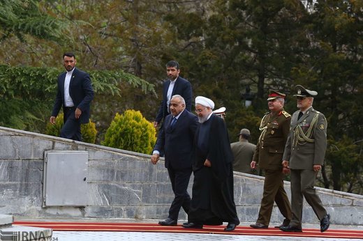 استقبال رسمی رئیس‌جمهوری ایران از نخست‌وزیر عراق