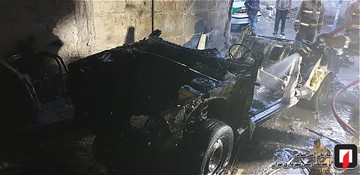 آتش سوزی کارگاه صافکاری و نقاشی خودرو