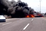 فیلم | صحنه تصادف مرگ‌بار اتوبوس و چند سواری در اتوبان ساوه