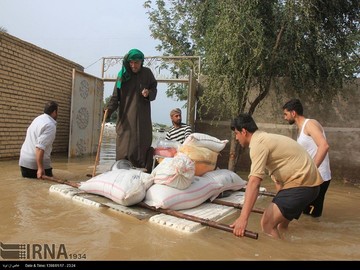 طغیان رودهای هوفل و سابله/ شهر بستان در آستانه سیلاب