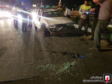 تصادف پراید با پژو 206 در جاده شهریار