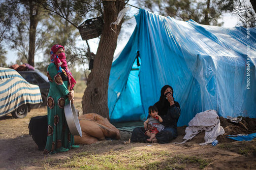 پناه بردن سیل‌زدگان خوزستان به جنگل