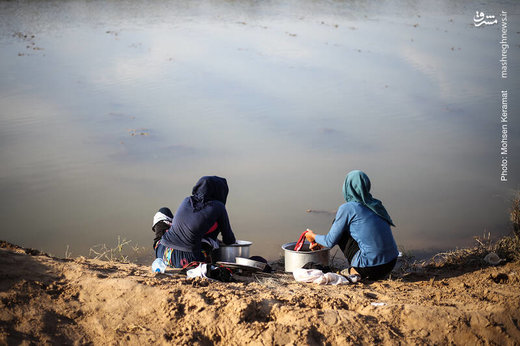 پناه بردن سیل‌زدگان خوزستان به جنگل