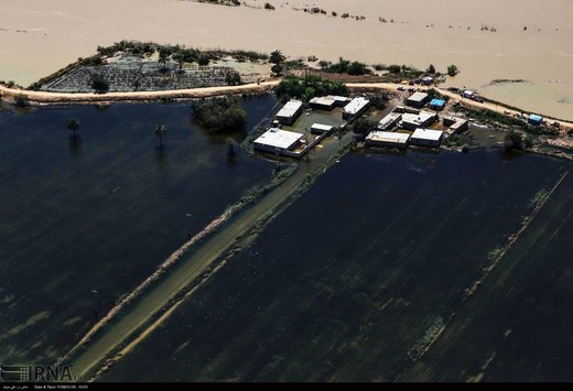 تصاویر هوایی از آخرین وضعیت سیل در خوزستان
