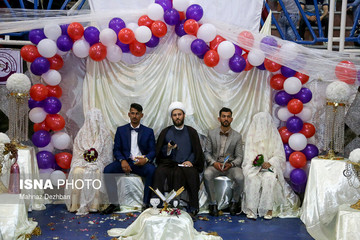 جشن ازدواج دو زوج سیل‌زده خوزستانی