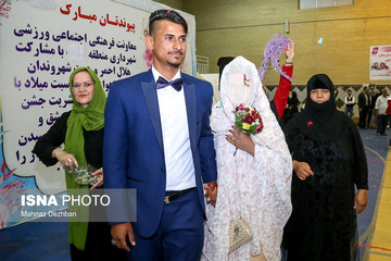 جشن ازدواج دو زوج سیل‌زده خوزستانی
