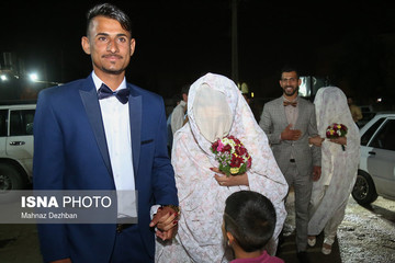 جشن ازدواج دو زوج سیل‌زده خوزستانی