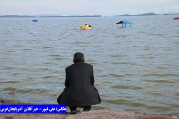 خروش دوباره دریاچه ارومیه در آخرین روزهای فروردین
