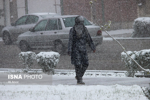 بارش برف بهاری در اردبیل