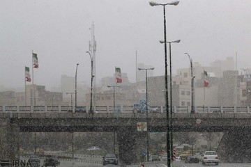 بارش برف در تبریز