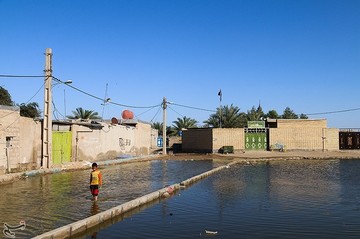 سیلاب در روستای حدبه شادگان