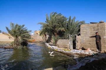 سیلاب در روستای حدبه شادگان