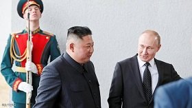 عکس | پوتین جدی و کیم خندان! عکس | پوتین جدی و کیم خندان!