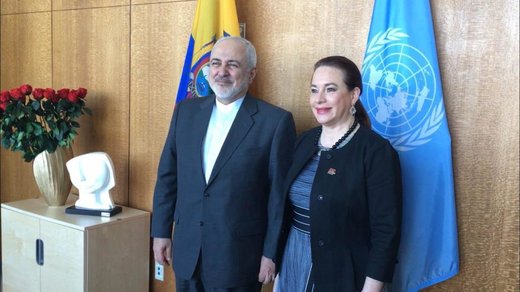 Zarif, UNGA chief meet in New York Zarif, UNGA chief meet in New York