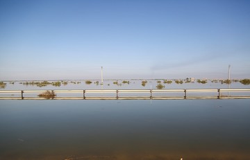 سیلاب در جاده شادگان