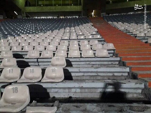 وضعیت ورزشگاه آزادی پس از درگیری هواداران پرسپولیس و سپاهان