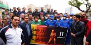 عکس | رکاب‌زنی حناچی با کارگران شهرداری تهران
