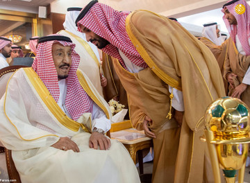 ملک سلمان و بن سلمان در فینال جام پادشاهی عربستان