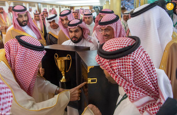 ملک سلمان و بن سلمان در فینال جام پادشاهی عربستان