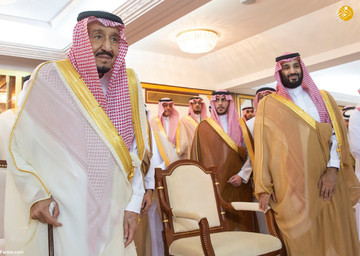 ملک سلمان و بن سلمان در فینال جام پادشاهی عربستان