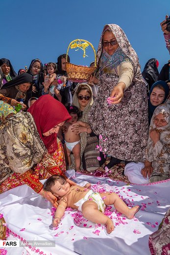 آیین گل‌غلتان نوزادان در امیریه