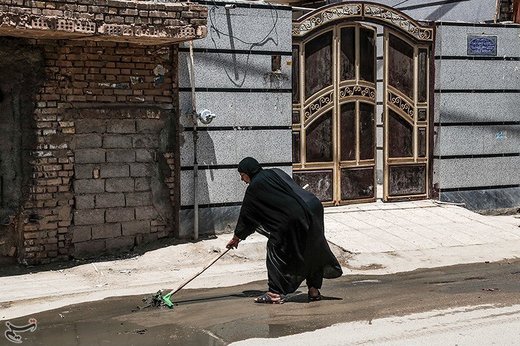پس زدگی فاضلاب در محله عین دو اهواز