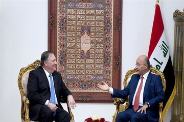 توئیت معنادار رئیس جمهور عراق/ برهم صالح به پمپئو چه گفت؟
