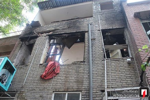 انفجار و آتش‌سوزی ساختمان در خیابان نجات‌الهی جنوبی