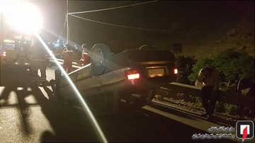 واژگونی پراید در جاده سولقان