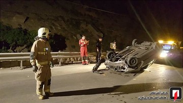 واژگونی پراید در جاده سولقان