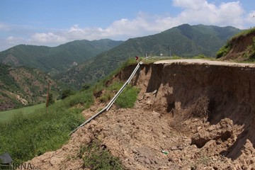 رانش زمین در روستای «قلعه‌‌ قافه‌ بالا» گلستان