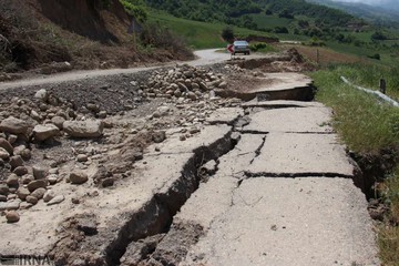 رانش زمین در روستای «قلعه‌‌ قافه‌ بالا» گلستان