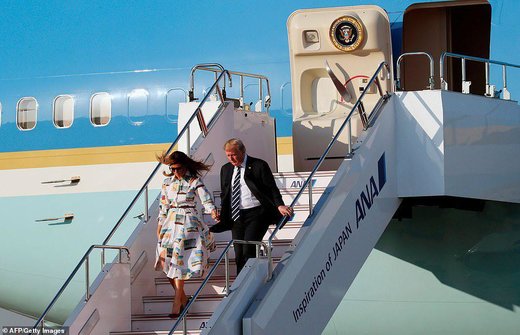 حاشیه‌های سفر ترامپ و همسرش به ژاپن