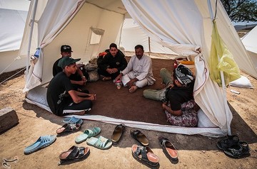 اردوگاه سیل‌زدگان یادمان ثامن‌الائمه در شهرستان حمیدیه خوزستان