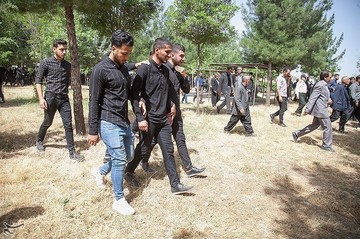 تشییع پیکر شهید کورش حاجی‌ مرادی در کرمانشاه