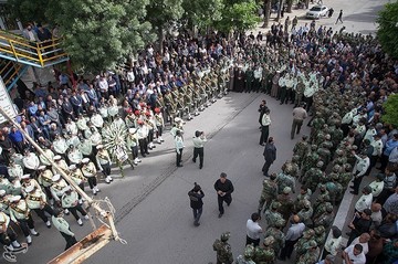 تشییع پیکر شهید کورش حاجی‌ مرادی در کرمانشاه