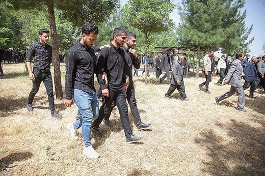 تشییع پیکر شهید کورش حاجی‌ مرادی در کرمانشاه