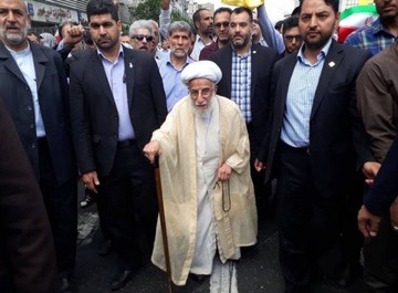 آیت الله جنتی در راهپیمایی روز قدس  در تهران