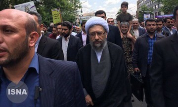 حضور آیت الله آملی لاریجانی در راهپیمایی روز قدس