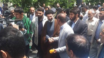 حضور فرزند رهبر انقلاب در راهپیمایی روز قدس